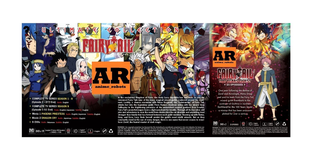 English dubbed of Fairy Tail+100 Years Quest (1-353End+2 Movie+9