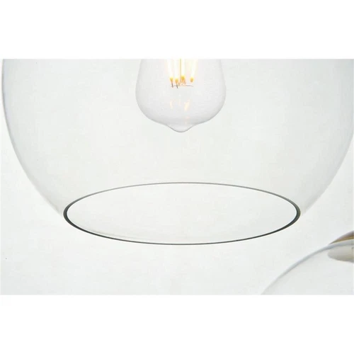 Living District Baxter 3-Light Metal & Glass Pendant in Brass/Clear - Picture 4 of 5