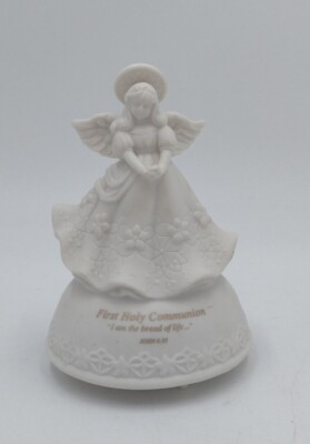 First Holy Communion I Am The Bread Of Life John 6:35 Porcelain Musical Angel