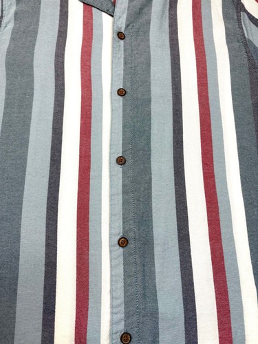 Ben Sherman Mens Button Front Short Sleeve Cotton Stripe Shirt Small S - Picture 2 of 4
