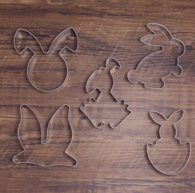 5-teiliges Ostern Ausstecher Set - Hase, Eier, Karotte, Edelstahlformen