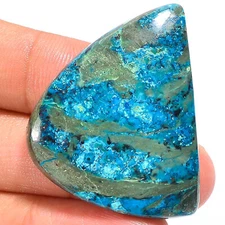 Natural Shattuckite Fancy Shape Cabochon Loose Gemstone 54 Ct 38X30X6mm EE-35737