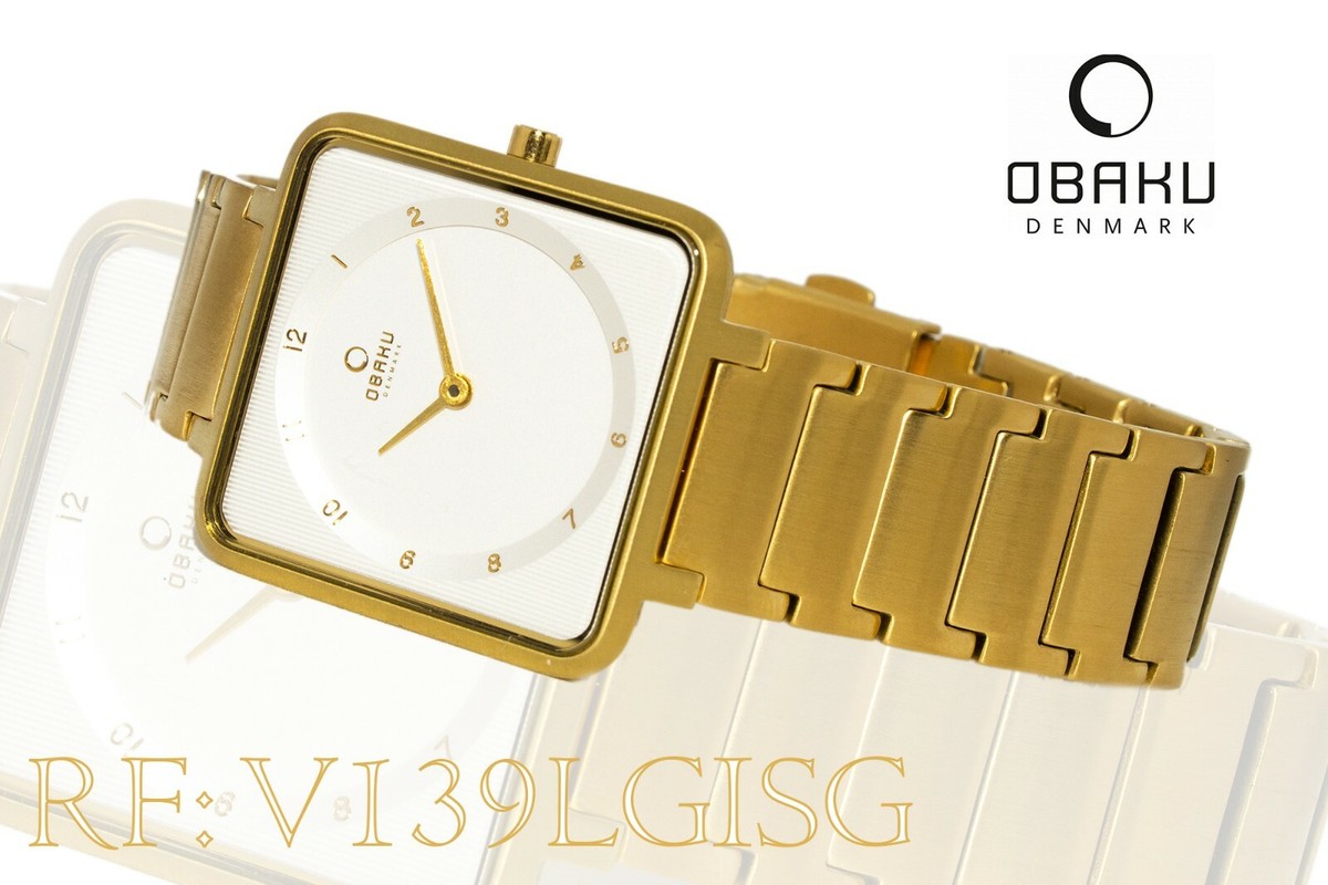Obaku Denmark Watch V139LGISG Luxury Sporty Gold Plated Stainless