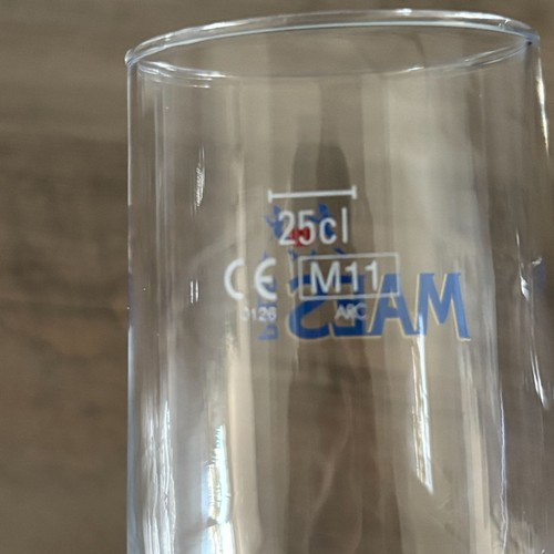 Maes Pils Beer Glass Set of 2 Stemmed Tulip Logo 25cl Belgium Brewery - Picture 9 of 9