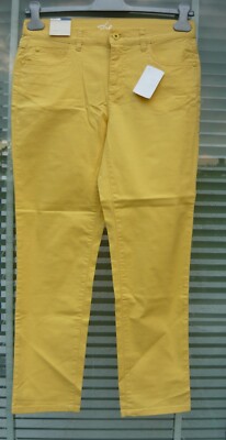 She straight-regular women's summer pants yellow Cindy size 40 stretch New!!