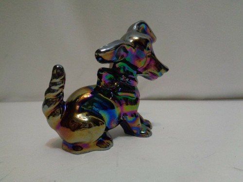 Imperial Amethyst Rainbow Art Glass Dachschund Dog Figurine Paperweight - Picture 2 of 8
