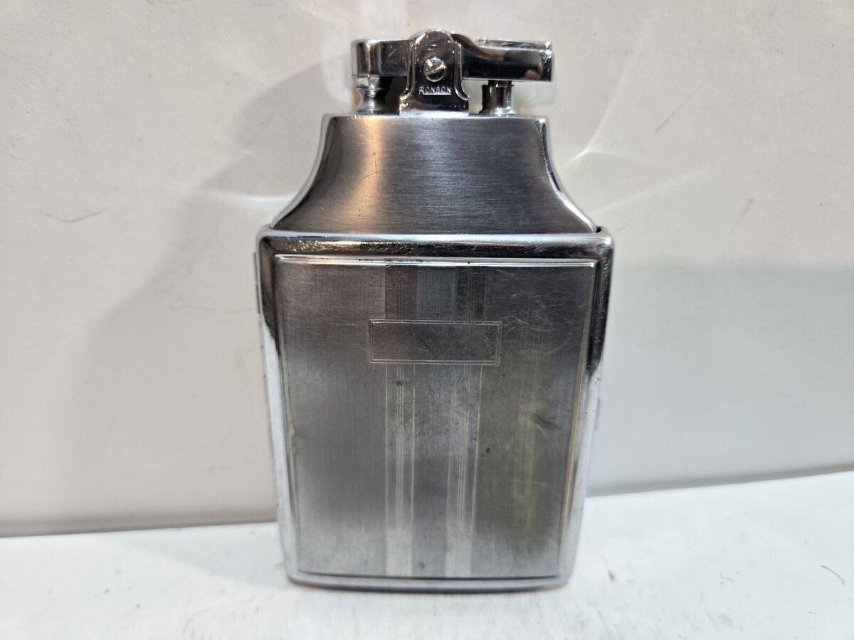 Working Ronson Mastercase Silver Tone Cigarette Case Lighter