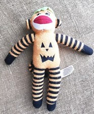 Giggles Halloween Jack O Lantern Pumpkin Sock Monkey Plush Toy 14