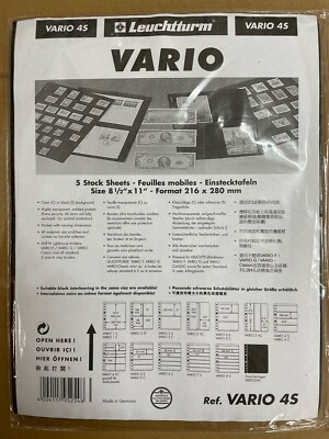 Leuchtturm VARIO Stamp Album Stock Sheets (5) - 4S