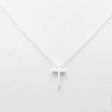 Women's Solid 925 Sterling Silver Cross Mini Pendant 16"-18" Necklace Box B57