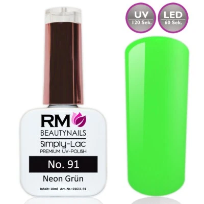 RM BEAUYTNAILS 10ml Uv Nagellack Polish Neon Grün Yellow Gelpolish Nagelgel Pinsel Nail Art