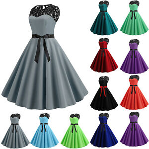 Damen Spitze Abendkleid Party Hochzeit Ballkleid Rockabilly Petticoat Kleid Ebay