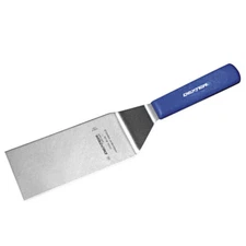 Dexter-Russell Cool Blue 8" x 3" High Heat Blue Square Edge Solid Turner