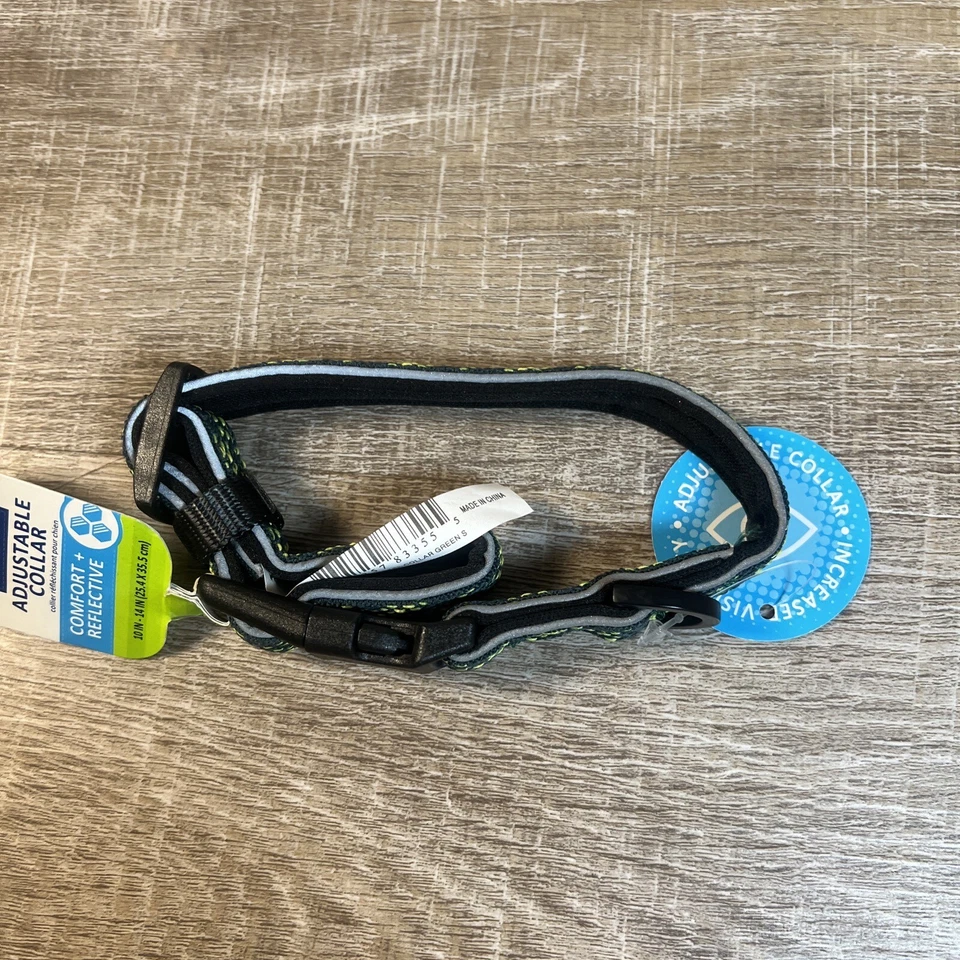 NEW Top Paw Adjustable Dog Collar Comfort Reflective Small S 10-14” Green NWT - Image 3 of 4