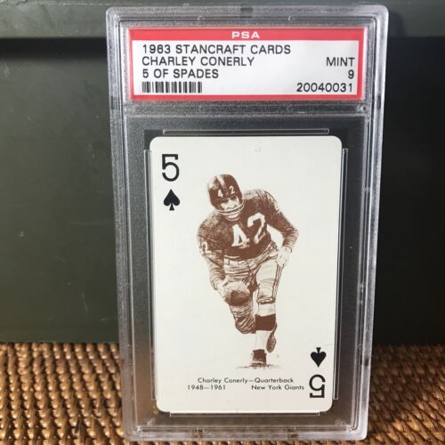 MINT 9 Charley Conerly Stancraft 1963 Card New York Giants psa Green Back