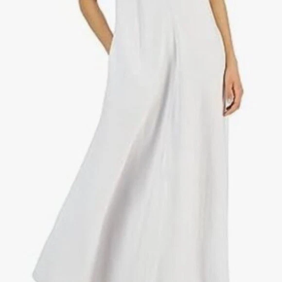 NUEVO SIN ETIQUETAS I.N.C. Maxi vestido halter de lino blanco International Concepts para mujer talla 4X Foto 4 de 4