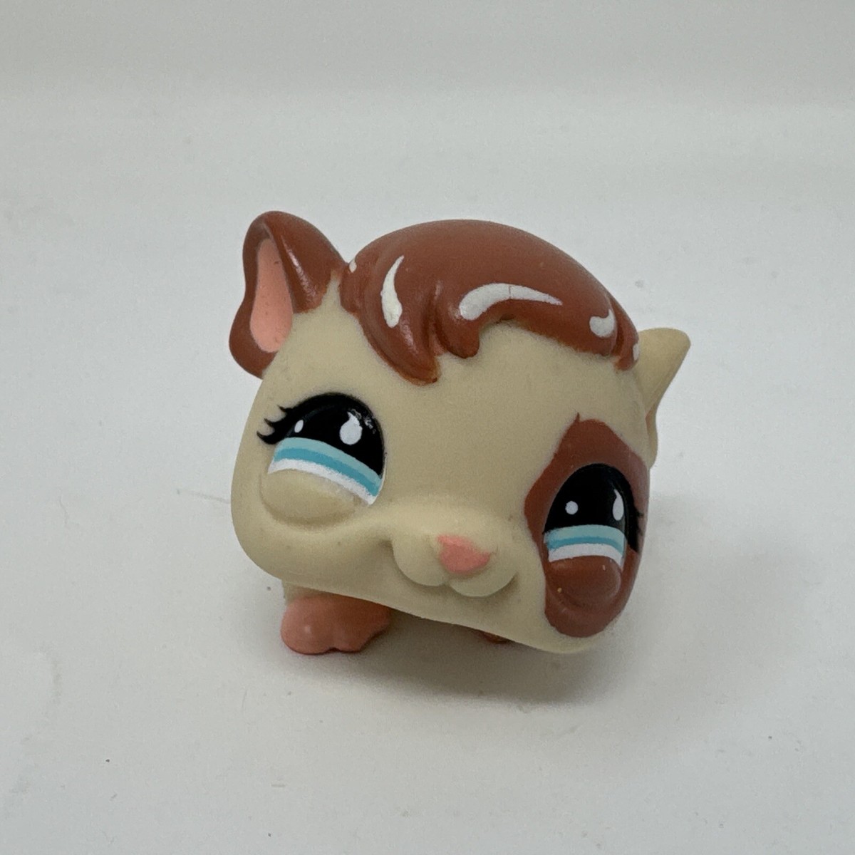 Littlest Pet Shop LPS Cream Brown Hamster #683 Blue Teardrop Eyes