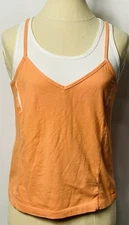 SJB Active Tank Top With Bra Support Size L Orange/white
