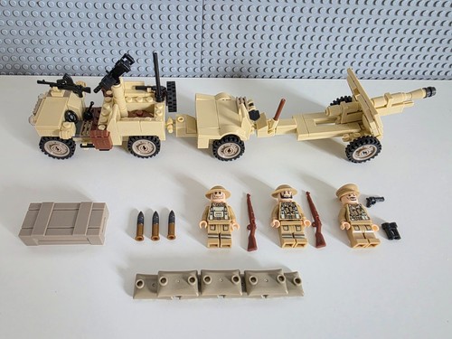 WW2 Custom minifigures set British 25 Pound Gun and Jeep - Picture 2 of 10