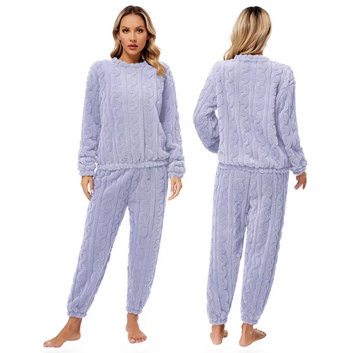 Womens Pajamas Set New Year Sleepwear Solid Color Homewear Elastic Waistband - Picture 20 of 79