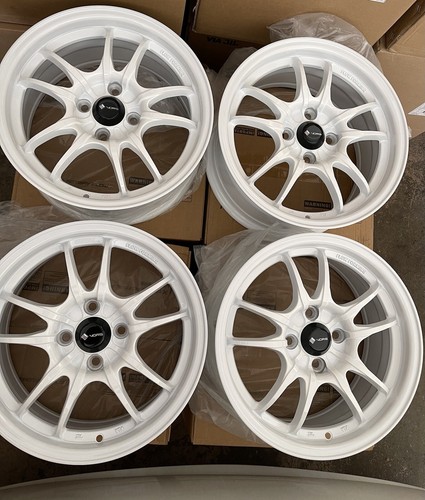 New 15x7 Vors LT10 4x100 +40 White Wheels Set of 4 MF10 Style | eBay