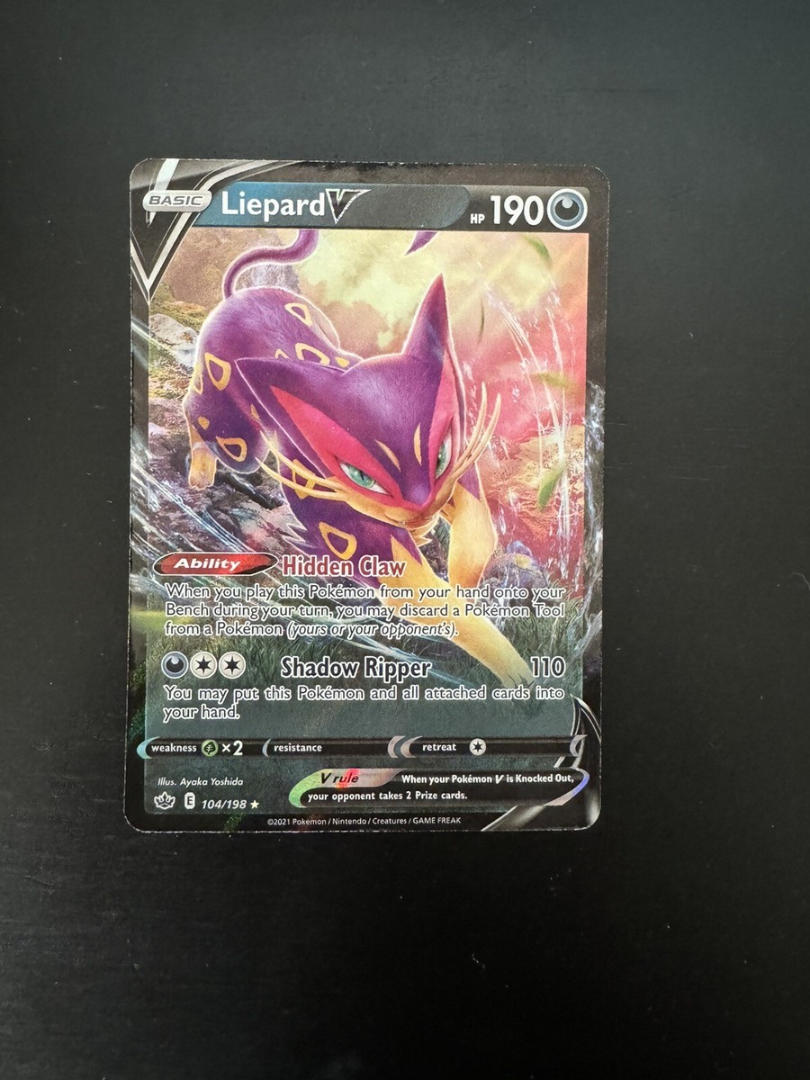 liepard v pokemon card value Sword & Shield Chilling Reign Ability  Hidden Claw When you play this Pokemon from your hand onto your Bench during your turn Liepard V Pokmon Card -