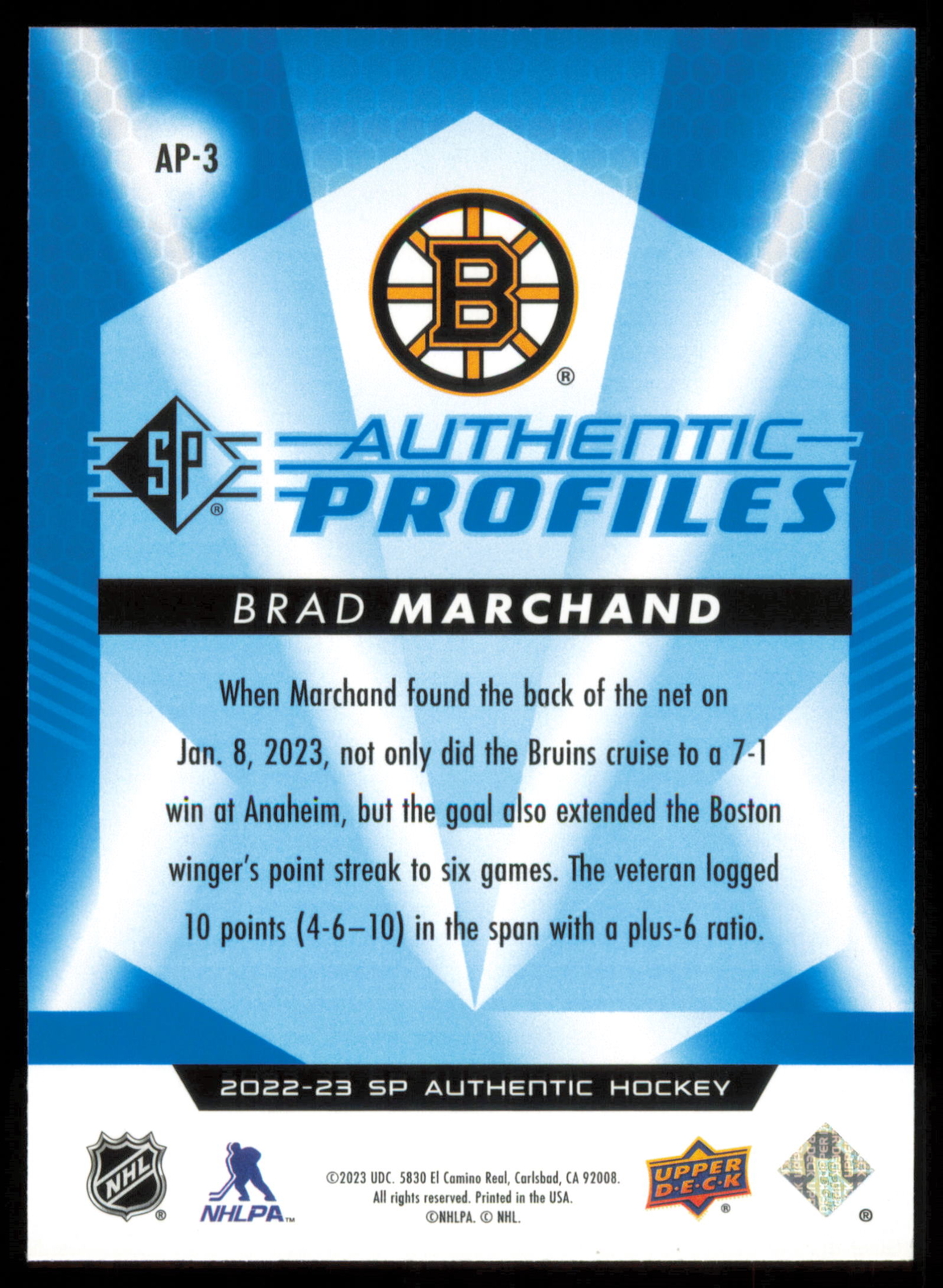 Bonnet Tricot Boston Bruins NHL - Édition Draft 2020 - Taille Unique - Neuf - Marque Fanatics