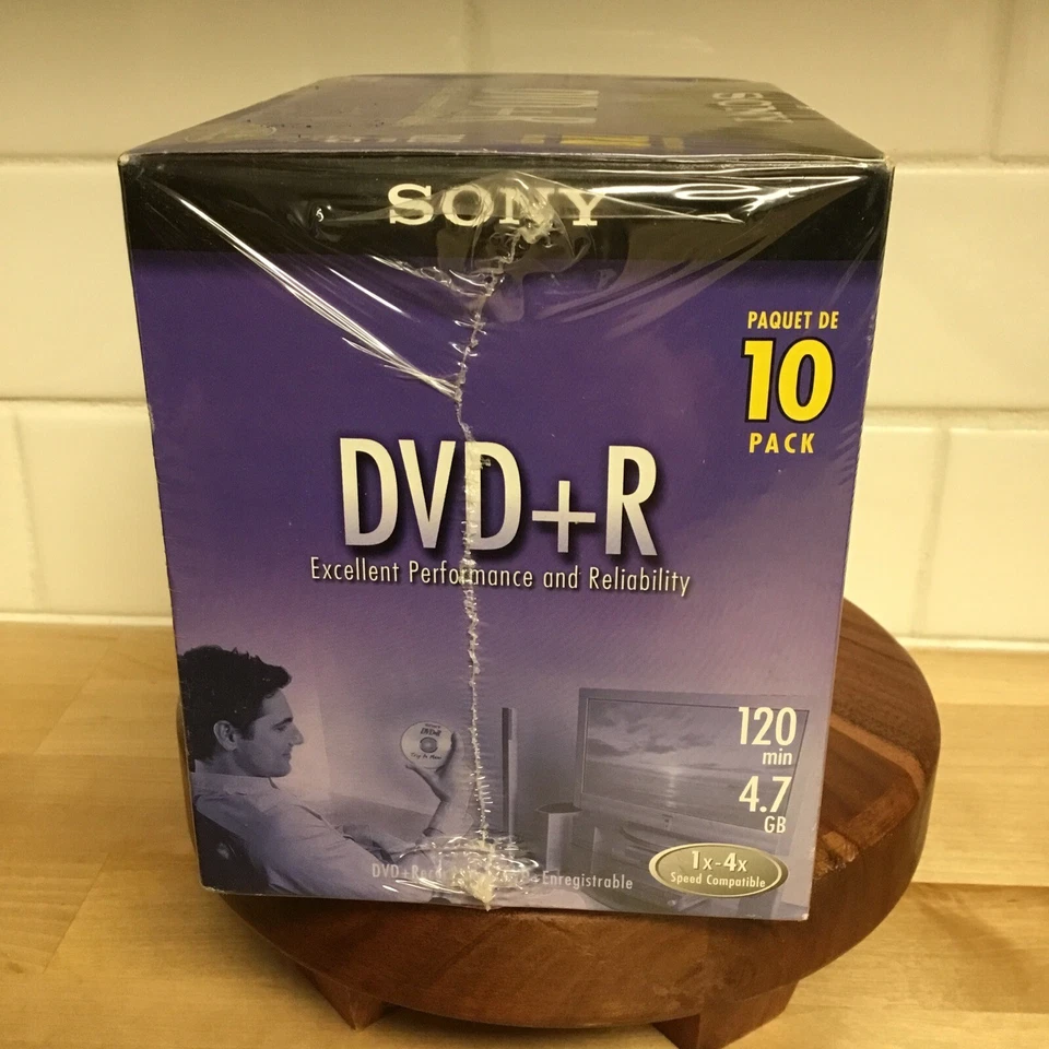 Sony DVD+R 1x - 16x Recordable 120 minute 4.7GB 10DPR47R4 10 Pack Dvd Sealed Pkg - Image 3 of 4