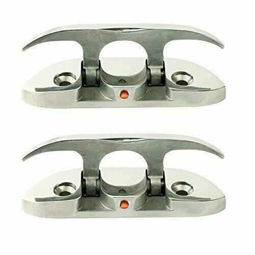 SHENGHUISS 2-Pack 5 Inch Flip Up Folding Cleats - 316 Stainless Steel, Deck Mount, For Boats & Docks