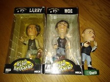 VINTAGE THREE STOOGES FOOTBALL HEAD KNOCKERS BY NECA 2 BRAND NEW 1 NO BOX...