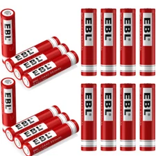 Lot EBL 3.7V 14500 10440 Li-ion Rechargeable Batteries For Flashlight