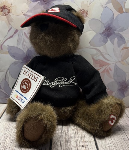 VTG! Boyds Bears NASCAR Dale Earnhardt Sr. Plush Bear w/ Tag #3 Hat & Shirt 10” - Picture 1 of 4