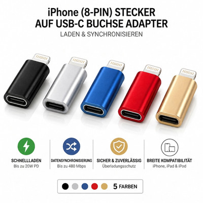Für iPhone IOS auf USB C Adapter OTG Schnellladen Daten Sync USB C Buchse