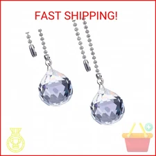 2 Sets Light Pull Chain Extension Fan Pulls Decorative with Connector for Chain 