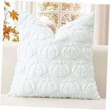 Fall Pillow Covers 18x18 Inch, Pumpkin Autumn 18" x 18" Pack of 1 White