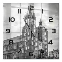 Glas-Wanduhr Als Dekorative Glasuhr Krakau Polen Schwarze Zeiger 60X60 Cm