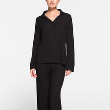 SKIMS Soft Lounge Sleep Button Up Top AP-SET-0600 Onyx size Medium TOP ONLY