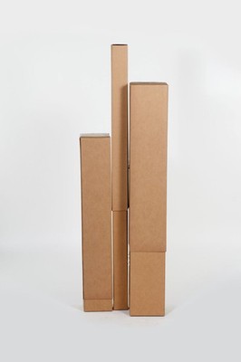 25 Pack 6 1/2 x 6 1/2 x 48'' Telescoping Outer Shipping Boxes ECT-32 Kraft Carton