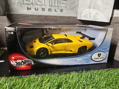 Vntg 2002 Mattel 100% Hot Wheels Yellow Lamborghini Diablo GTR 1:18  Diecast NIB