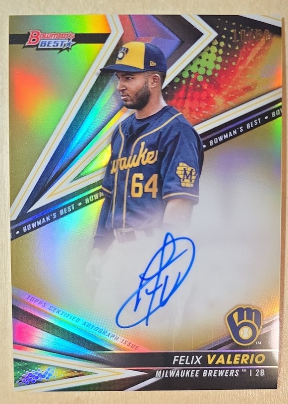 2022 Bowman's Best - Best of 2022 Autographs Felix Valerio #B22-FV Gold...