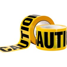 Yellow Caution Tape 3 Inch x 328 Ft High-Visibility w/Bold Black Text, Weathe...