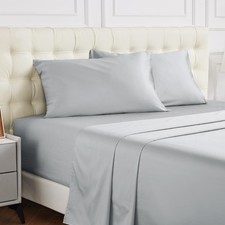 Queen 100 Cotton Fitted Sheet 600 Thread Count Deep Pocket 15 Inch Grey