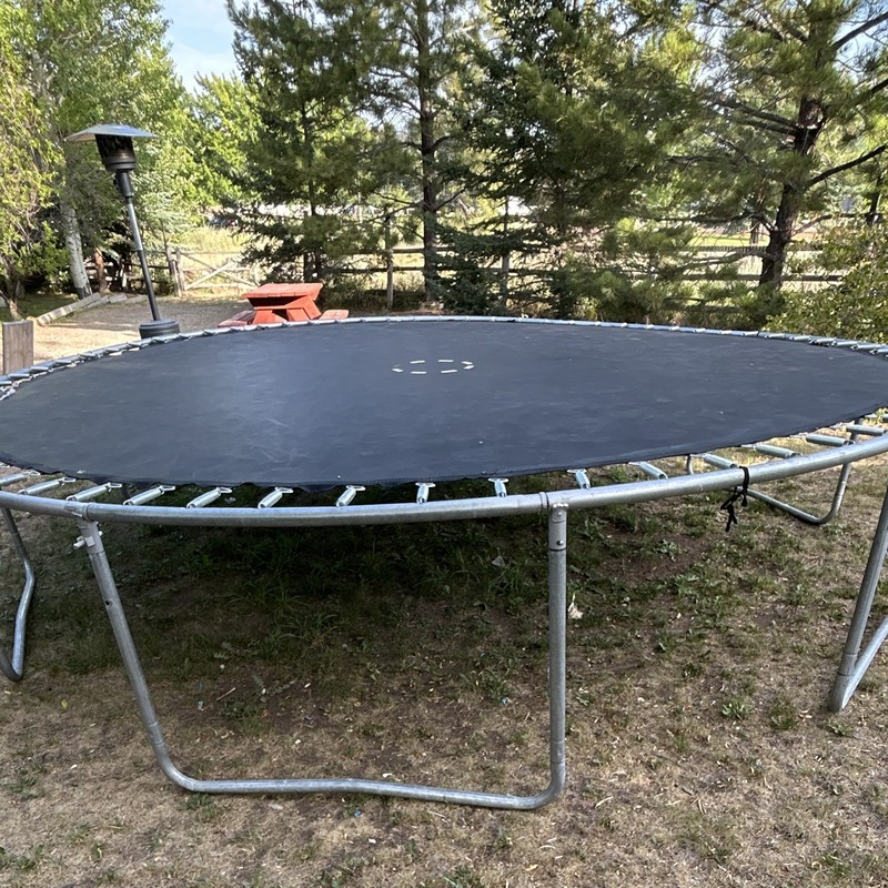 Skywalker Trampolines 15' Round Trampoline and Enclosure - Blue