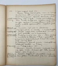 1932 Handwritten Book Florence Italy  Color Map Manuscript Beautiful Cursive