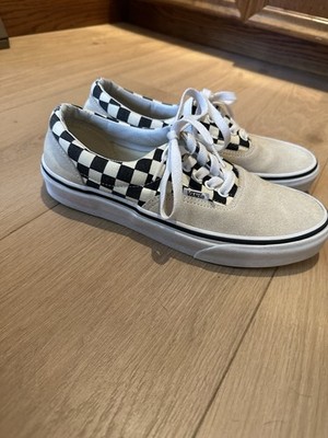 VANS Era Men's Low Top Lace-Up Sneakers Beige Suede Checkerboard Rubber Outsole