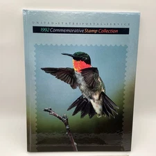USPS 1992 Commemorative Stamp Collection #8992 With Stamps In Book