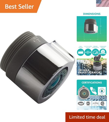 #ad #ad Pressure Compensating Faucet Aerator in Chrome 3 Adjustable Flow Rates $18.99