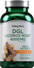 DGL Licorice Chewable Tablets 4000mg | 180 Count | Mega Potency | by Piping Rock