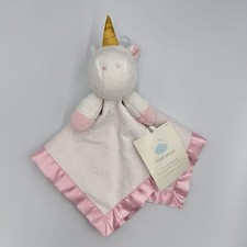 Cloud Island White Pink Gold Dot Unicorn Baby Security Blanket Lovey