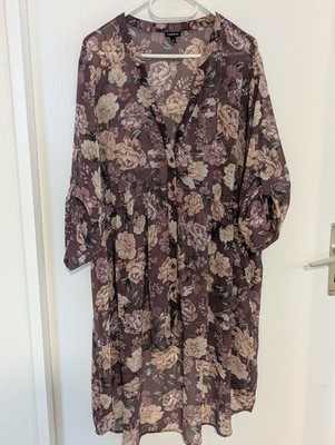 Torrid Tunika Floral Chiffon Bluse Top Damen Leicht Dünn Gr. XXXL 3XL